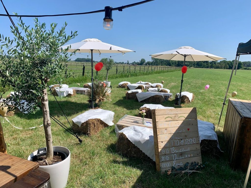 zomerfestival bruiloft midden in de weilanden